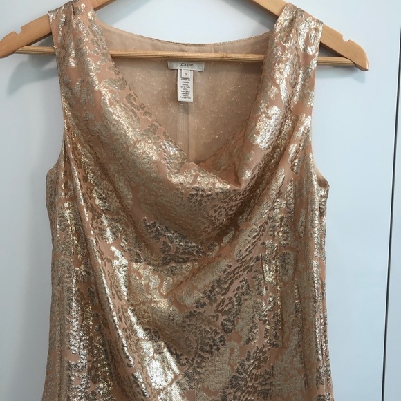 J. Crew Tops - EUC J. crew gold silk sleeveless dressy top
